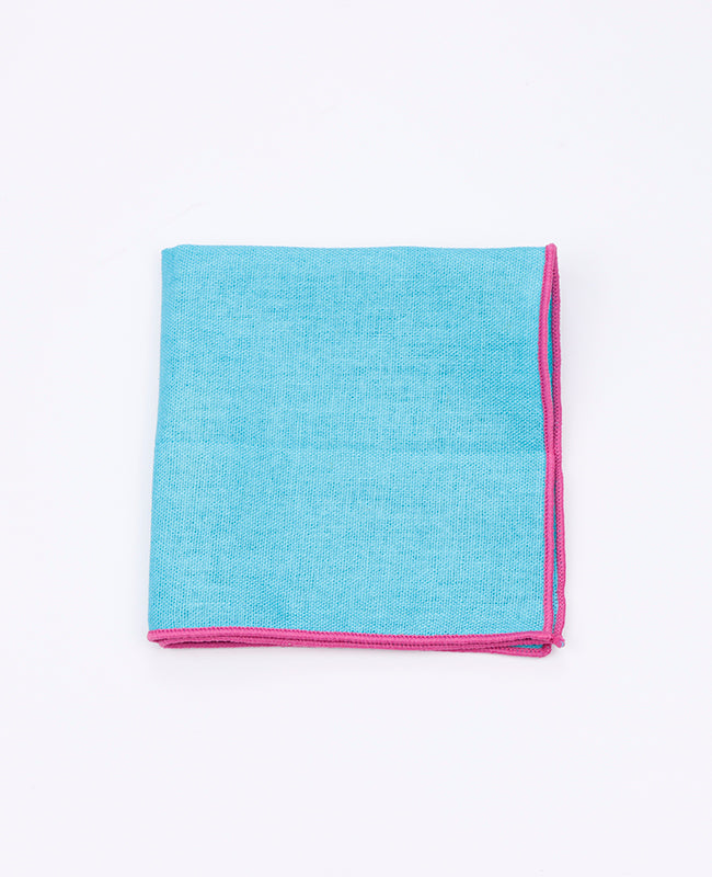 Einstecktuch Blau Unisex Nr. 1 aus Leinen 