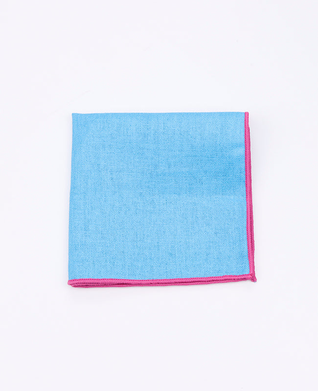 Einstecktuch Blau Unisex Nr. 2 aus Leinen 
