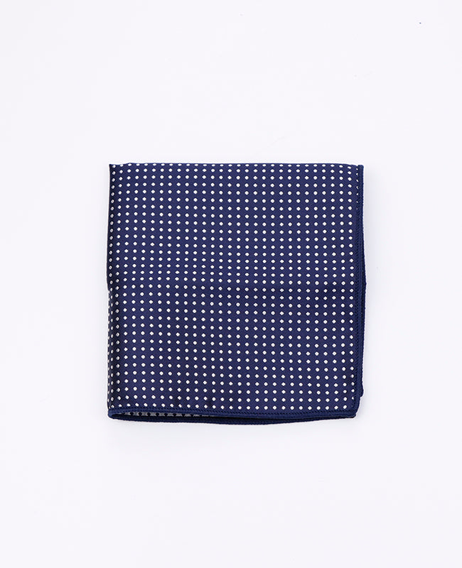Einstecktuch Blau n°1 mit Punkten aus Polyester „Louis"