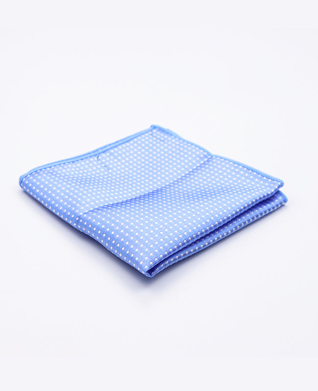 Blaues Einstecktuch Nr. 2 mit Punkten aus Polyester «Louis»