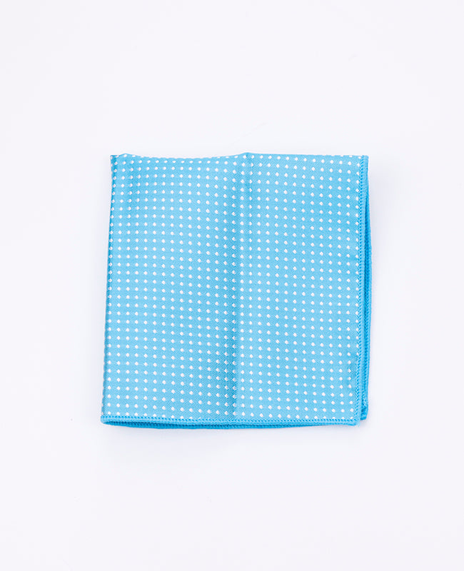 Einstecktuch Blau Nr. 4 mit Punkten aus Polyester «Louis»