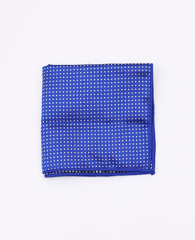Blaues Einstecktuch n°5 mit Punkten aus Polyester «Louis»