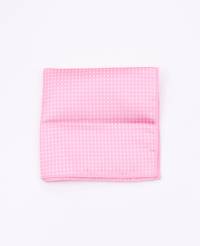 Rosa Einstecktuch n°1 mit Punkten aus Polyester «Louis»