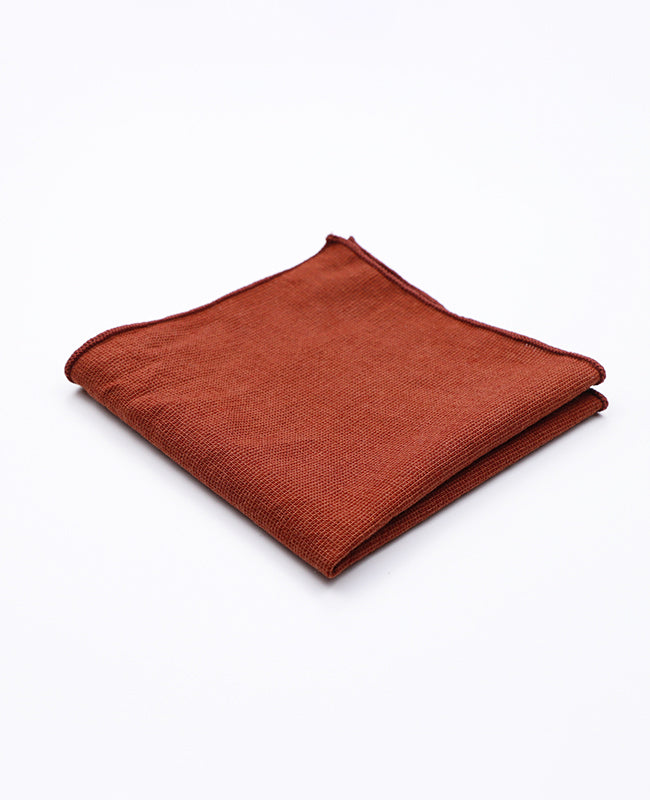 Fliege + Einstecktuch Terracotta Herren aus Baumwolle «Edgard»