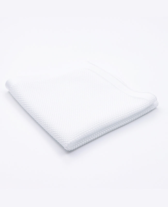 Einstecktuch Weiß aus Strick „Léon"