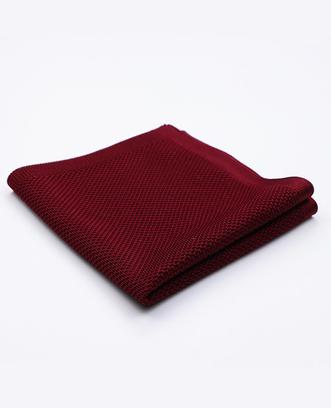 Rotes Einstecktuch Nr. 1 aus Strick «Léon»