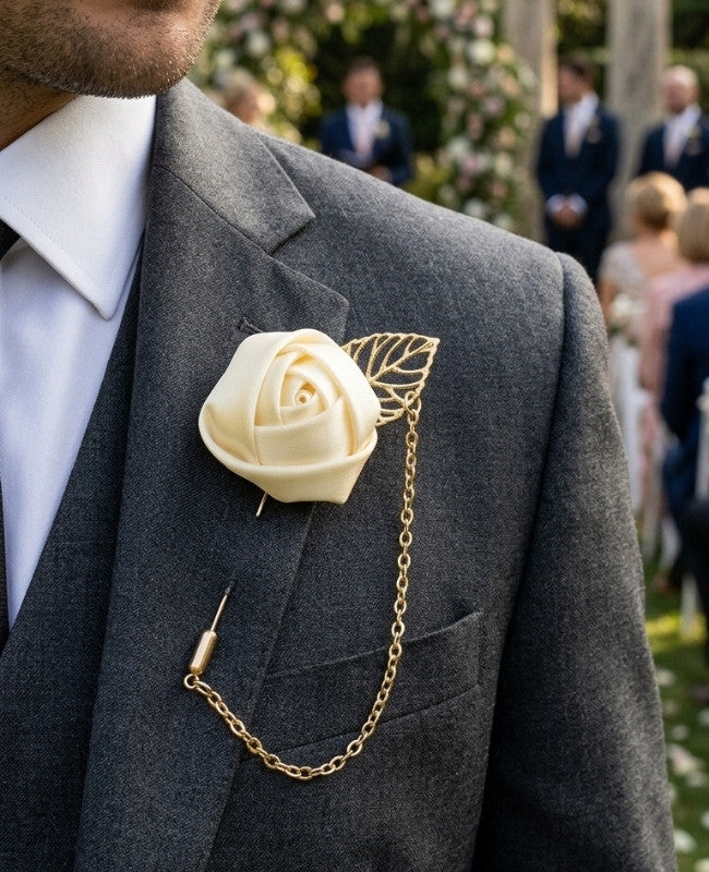 Blumen-Anstecknadel Gelb Herren «Alfred»