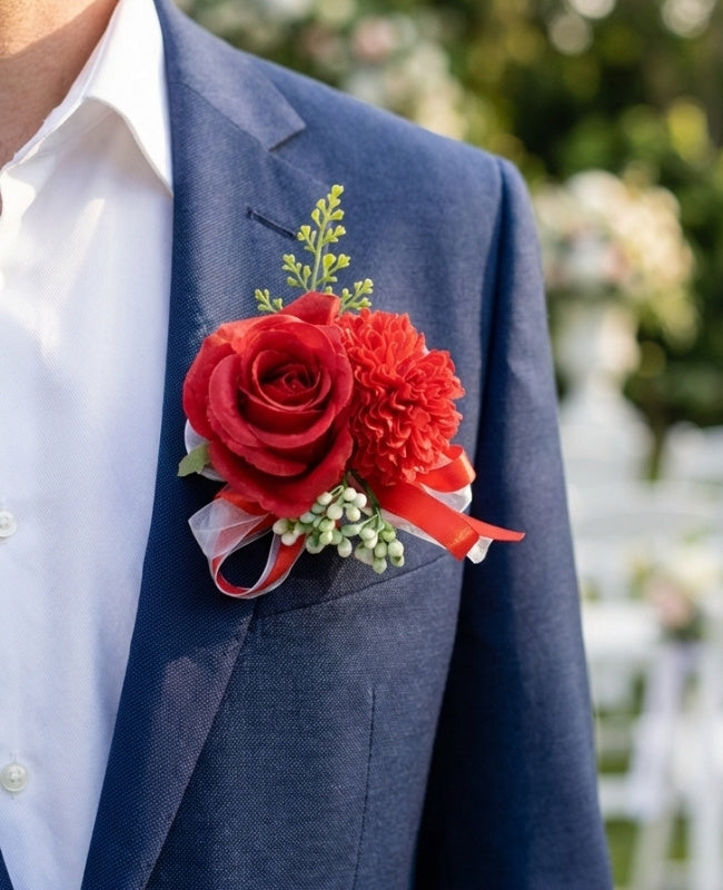 Ansteckblume Rot Herren «Valentin»