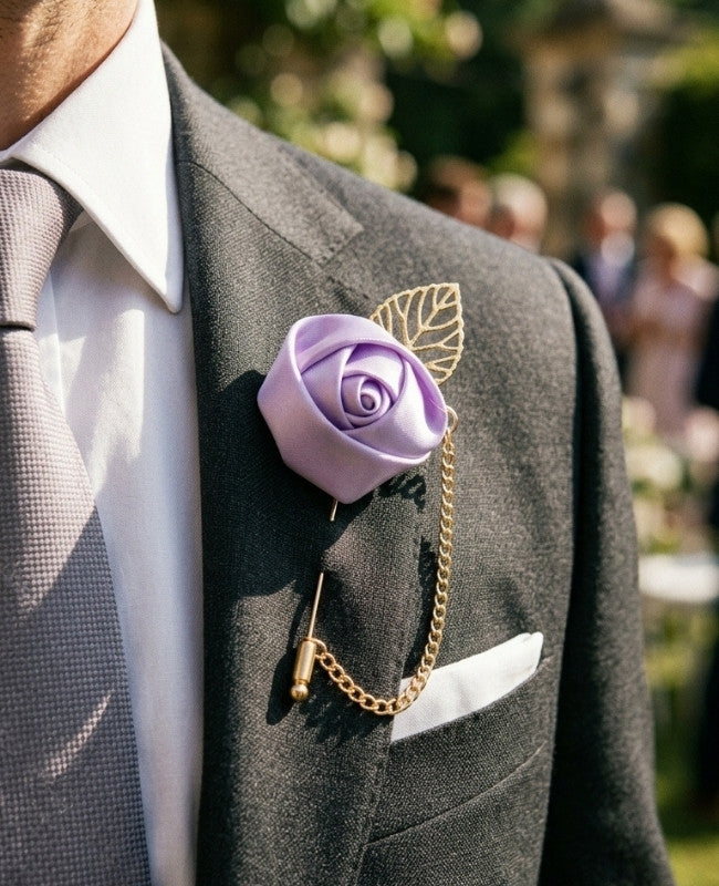 Blumen-Anstecknadel Lila Herren «Alfred»