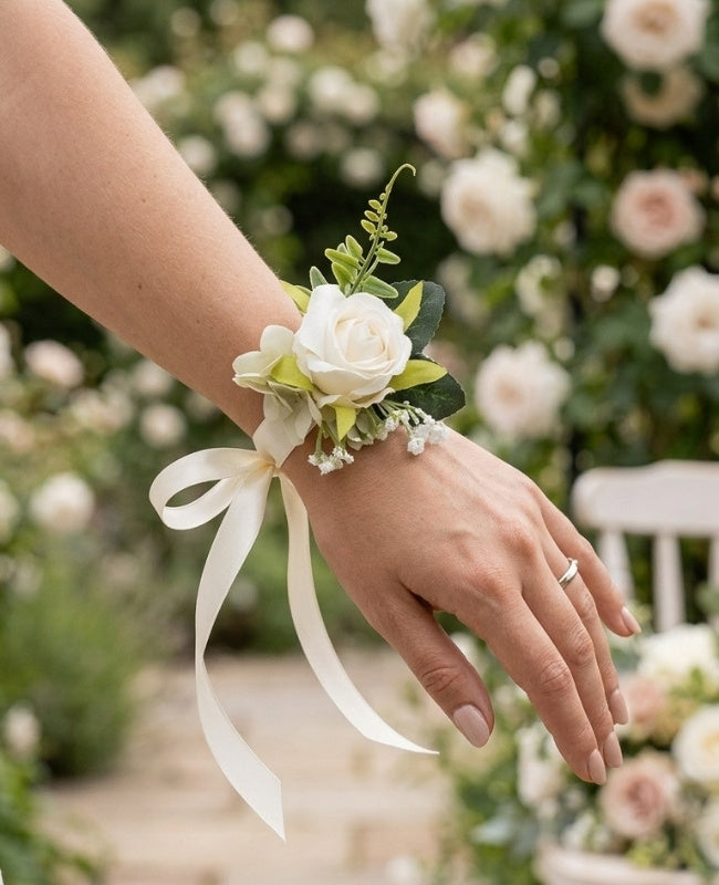 Blumen-Armband Beige Damen "Gabriel"