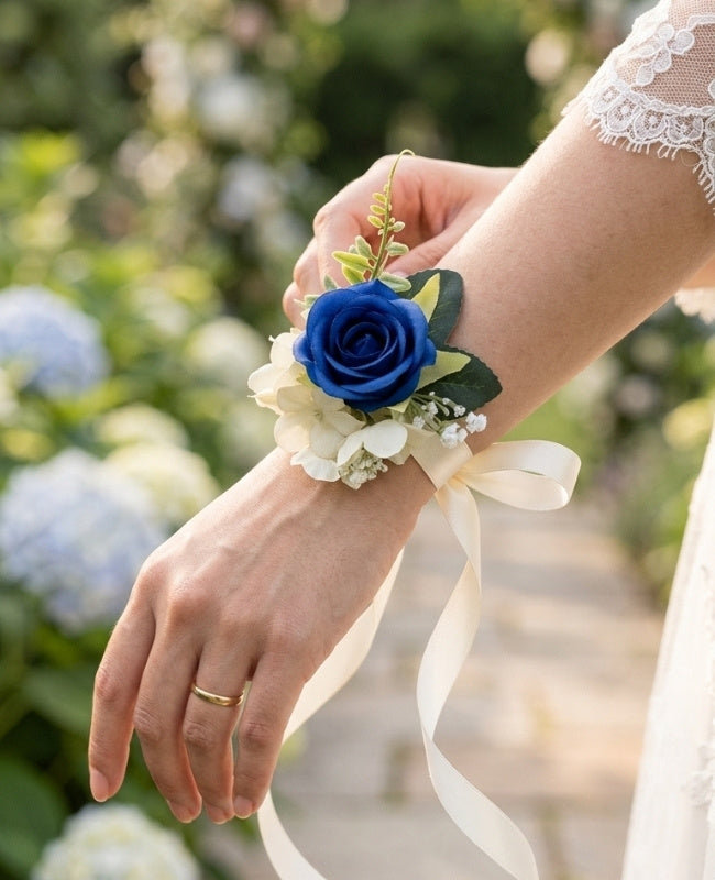 Blumenarmband Blau Damen "Gabriel"