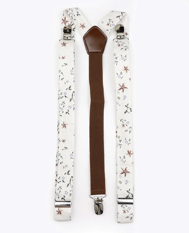 Hosenträger Liberty Weiß n°8 Baumwolle «Charles»