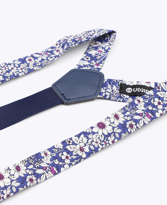 Hosenträger Liberty Blau n°1 aus Baumwolle «Clovis»