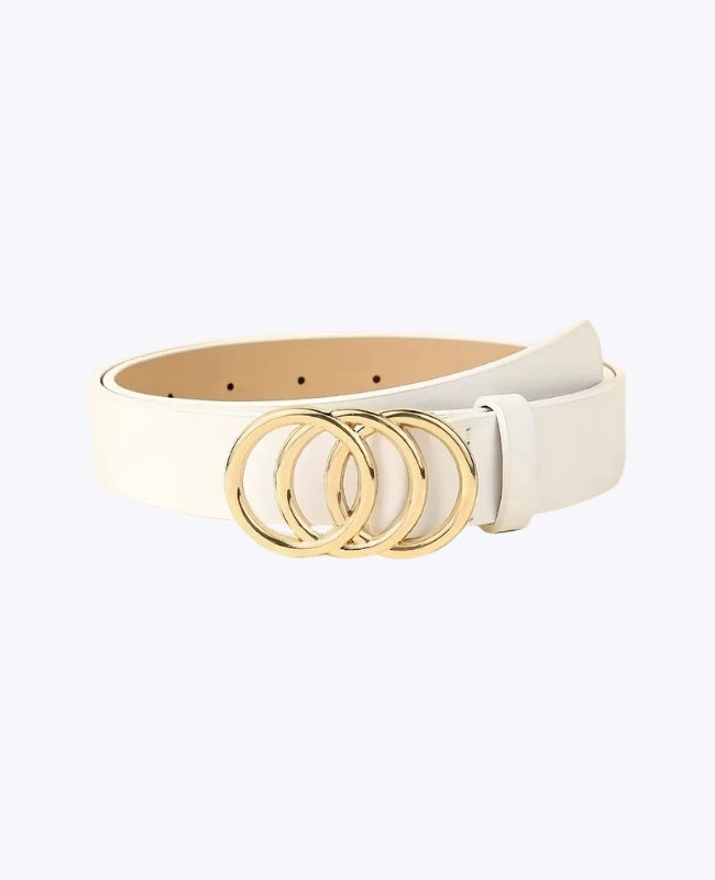 Kleidgürtel Weiß Damen Leder "Clémence"