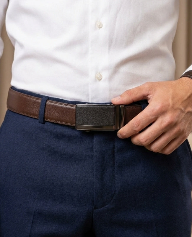 Kostymgürtel Braun Herren Leder "Marceau"