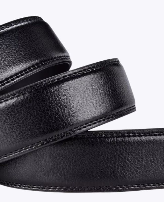 Gürtel Herren Schwarz aus Leder ohne Löcher «Alphonse»