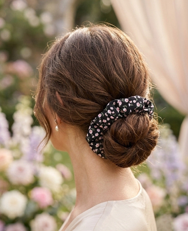 Haargummi Schwarz Liberty n°3 Damen «Suzanne»