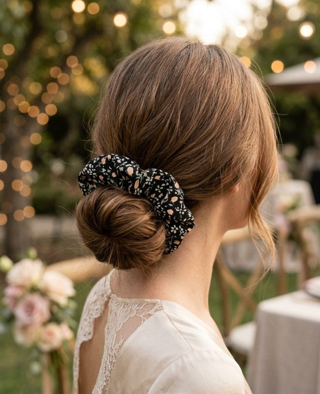 Haargummi Schwarz Liberty n°4 Damen «Suzanne»