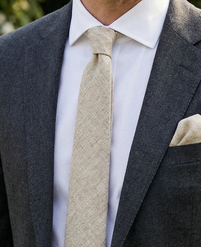 Krawatte Beige Herren Baumwolle «Edgard»