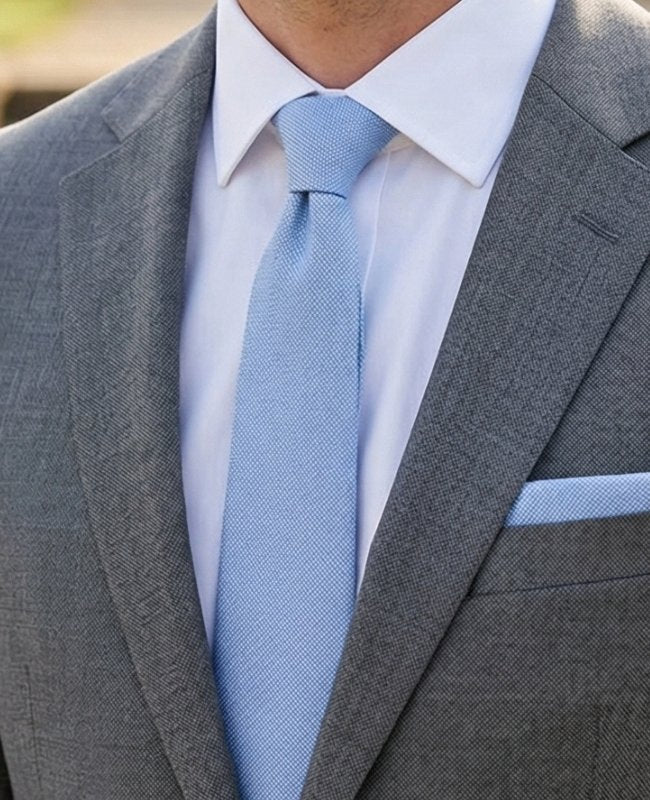 Krawatte Blau n°3 Herren Baumwolle «Edgard»