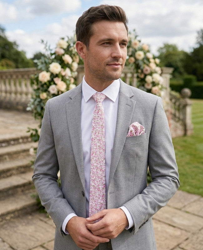 Cravate Liberty Rose n°4 Homme en Coton «Gaspard»