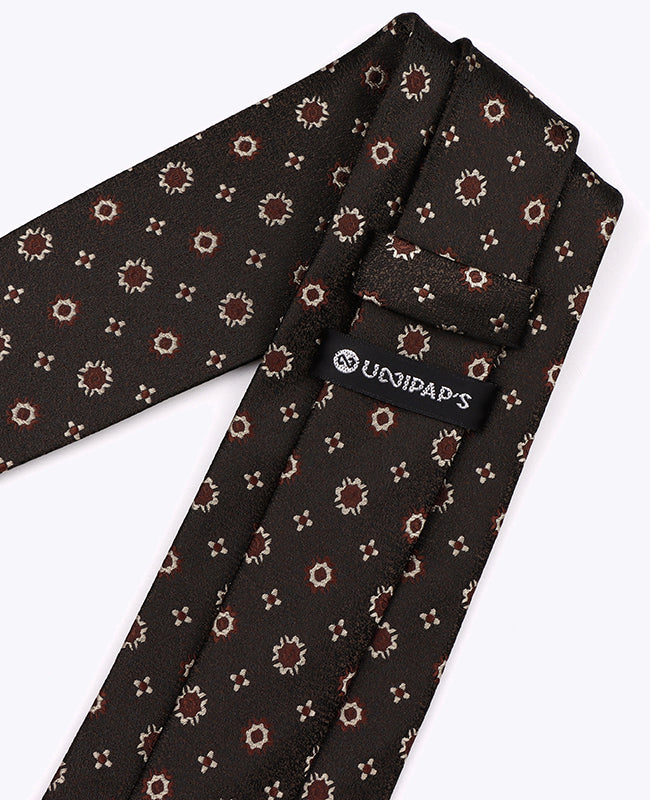 Krawatte Braun Nr. 1 mit Muster Herren Polyester «Edmond»