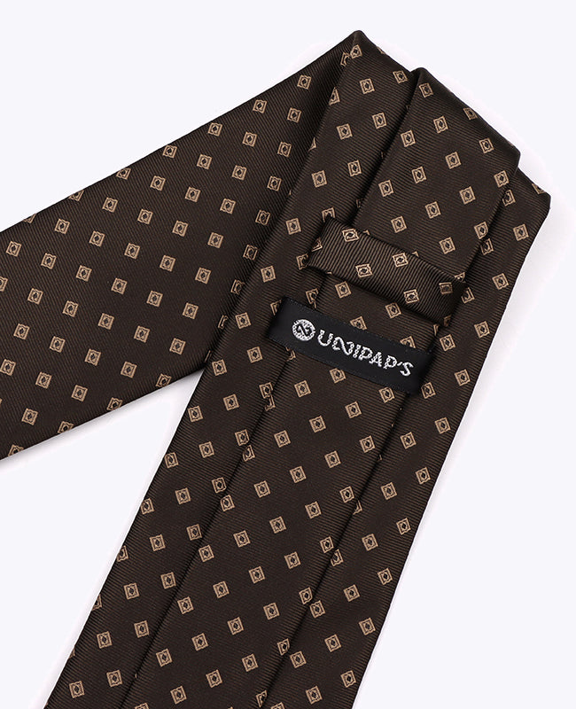 Krawatte Braun Nr. 2 mit Muster Herren Polyester «Edmond»