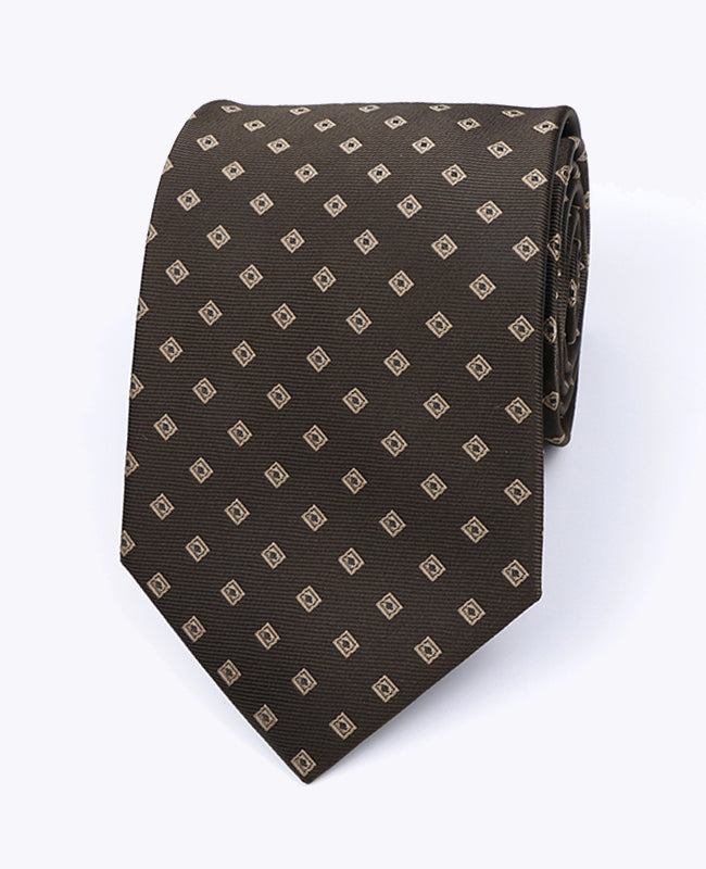 Krawatte Braun n°2 mit Muster Herren aus Polyester «Edmond»