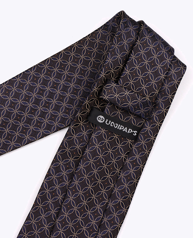 Krawatte Braun Nr. 3 mit Muster Herren Polyester «Edmond»
