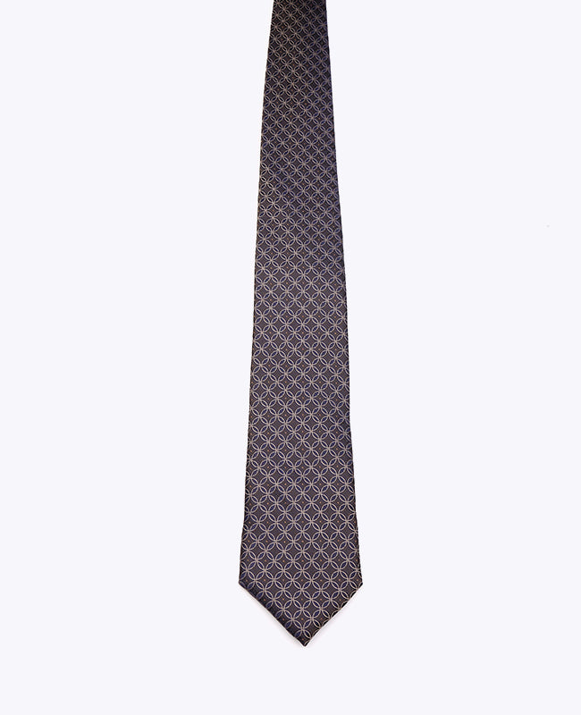 Krawatte Braun Nr. 3 mit Muster Herren Polyester «Edmond»
