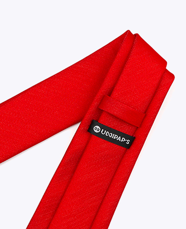 Glitzer-Krawatte Rot Nr. 1 Herren Polyester | Léonard - Unipap's