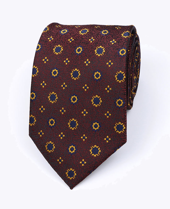 Krawatte Rot Nr. 1 mit Muster Herren aus Polyester «Edmond»