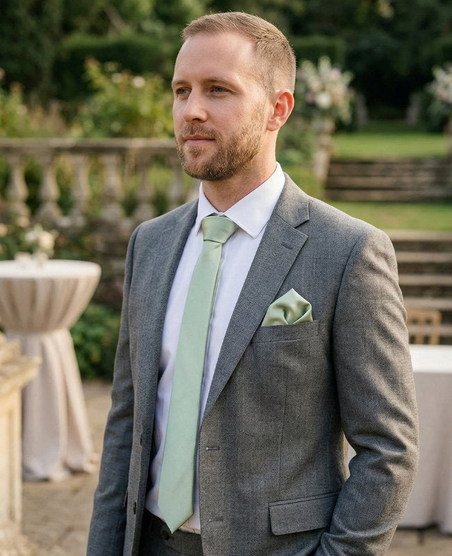 Krawatte Grün n°1 Herren Polyester «Anatole»