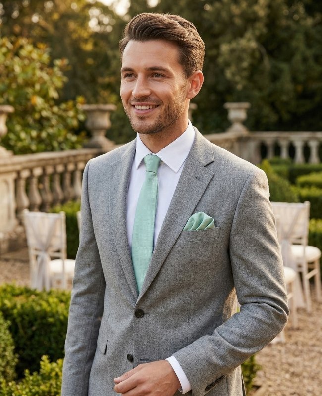 Krawatte Grün n°1 Herren aus Polyester «Lucien»