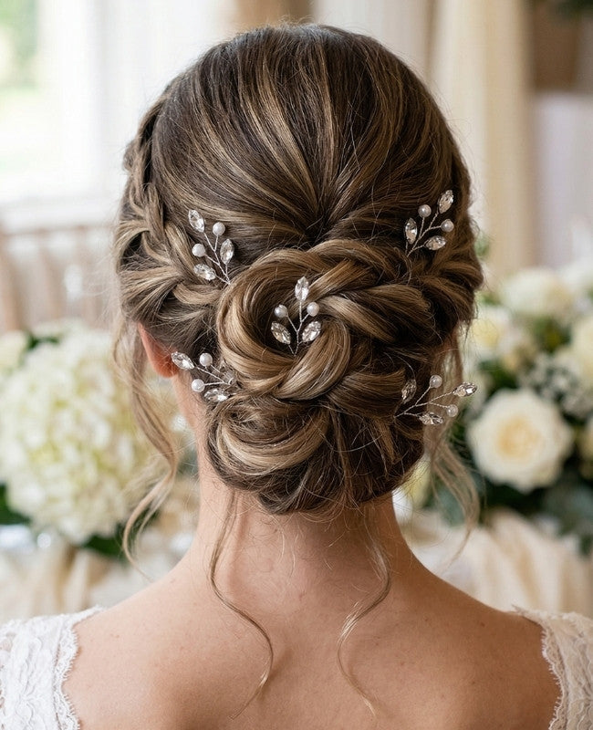 Anstecknadel Geblümt Silber Damen «Camille»