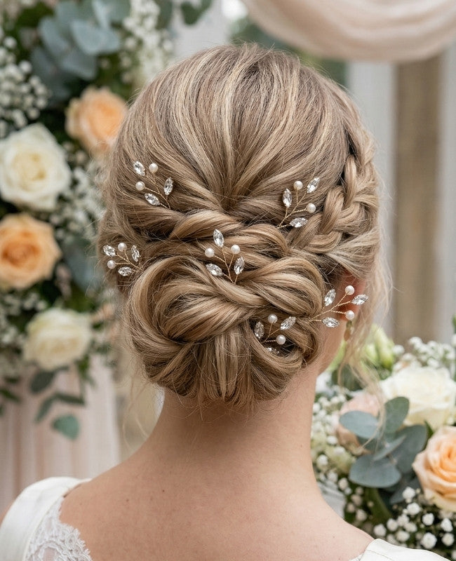 Anstecknadel Geblümt Vergoldet Damen «Camille»