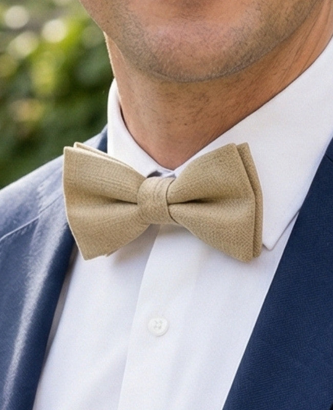 Fliege Beige Nr. 1 Herren aus Leinen «Basile»