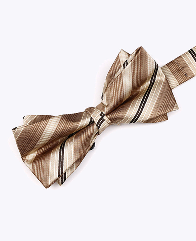 Fliege Beige Nr. 2 gestreift Herren aus Polyester «Edmond»