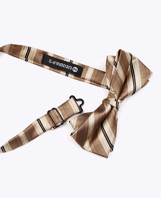 Fliege Beige n°2 Herren gestreift aus Polyester «Edmond»
