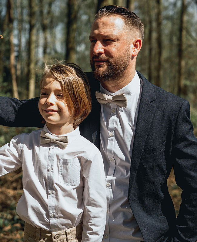 Noeud Papillon Beige Enfant en Coton «Edgard»