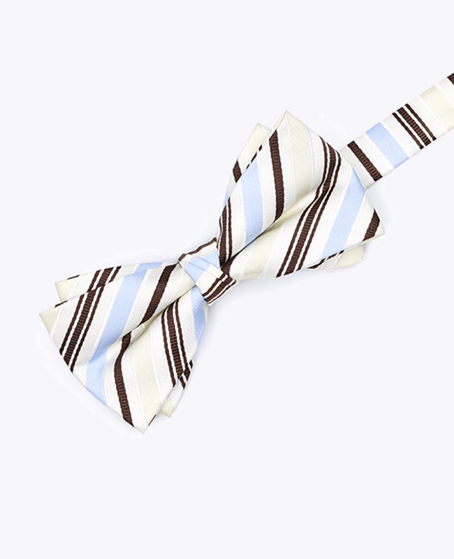 Herren Fliege Weiß mit Streifen aus Polyester «Edmond»