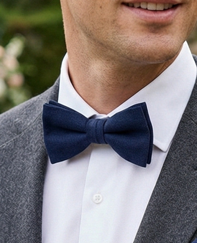 Fliege Blau Nr. 5 Herren aus Leinen «Basile»