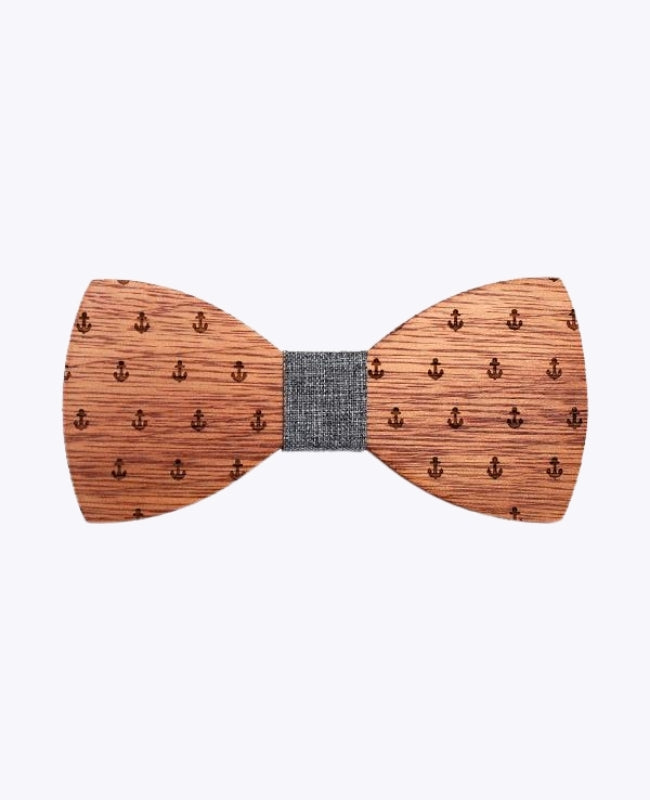 Noeud Papillon Gris Homme en Bois «Côme»
