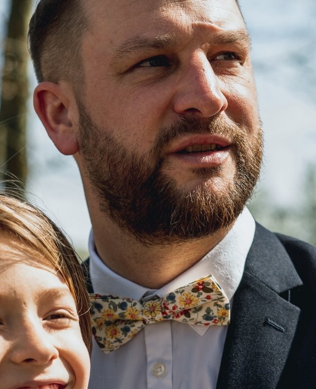 Noeud Papillon Liberty Blanc n°5 Homme en Coton «Charles»