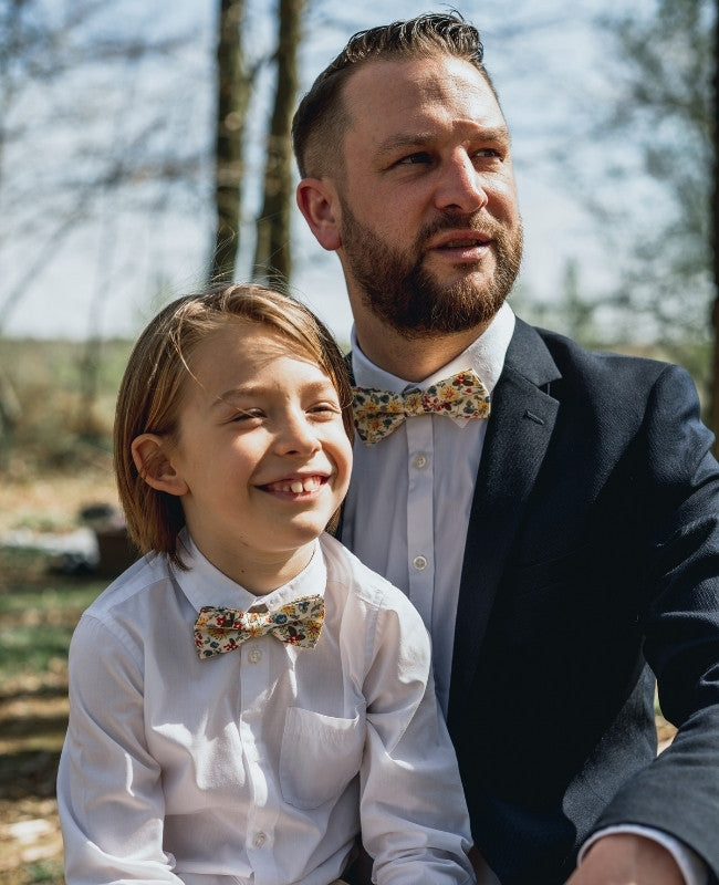 Noeud Papillon Liberty Blanc n°5 Homme en Coton «Charles»