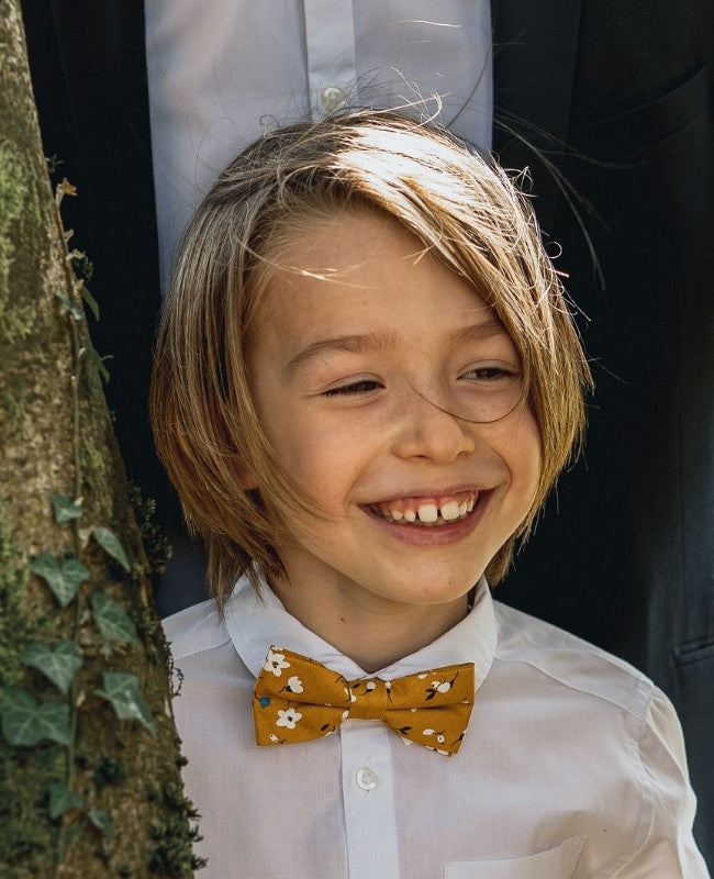 Noeud Papillon Liberty Jaune Enfant en Coton «Gaspard»