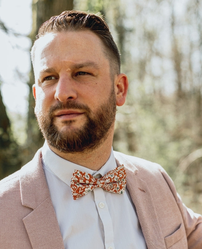 Fliege Liberty Orange Herren aus Baumwolle «Clovis»