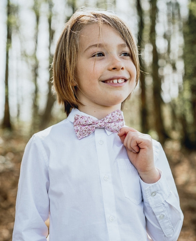 Fliege Liberty Rosa Nr. 4 Kinder aus Baumwolle «Gaspard»