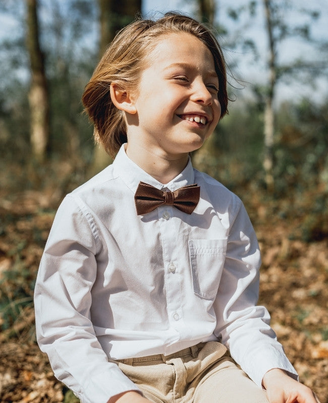 Fliege Braun Kinder aus Polyester «Lucien»