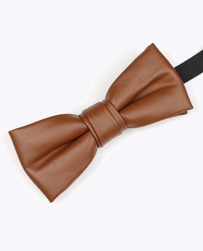 Fliege Braun n°2 Herren Leder «Achille»